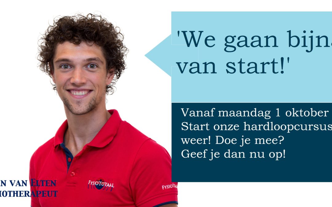 1 oktober, start hardloopcursus voor beginners!